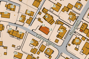 Kartbilde fra WMS-tjeneste av avviket