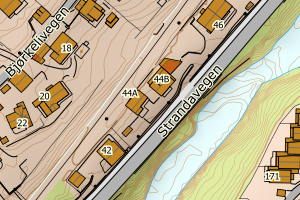 Kartbilde fra WMS-tjeneste av avviket