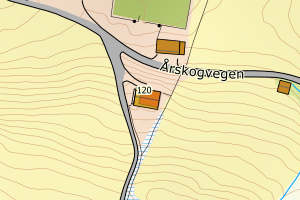 Kartbilde fra WMS-tjeneste av avviket