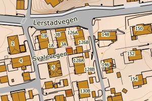 Kartbilde fra WMS-tjeneste av avviket