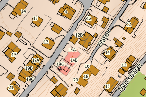 Kartbilde fra WMS-tjeneste av avviket