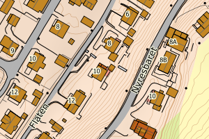 Kartbilde fra WMS-tjeneste av avviket