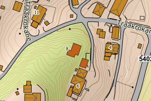 Kartbilde fra WMS-tjeneste av avviket
