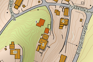 Kartbilde fra WMS-tjeneste av avviket