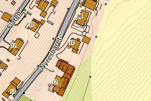 Kartbilde fra WMS-tjeneste av avviket