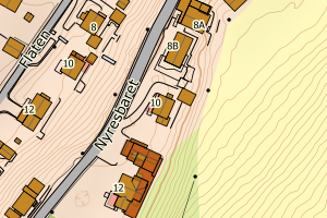 Kartbilde fra WMS-tjeneste av avviket