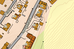 Kartbilde fra WMS-tjeneste av avviket