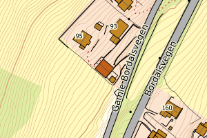 Kartbilde fra WMS-tjeneste av avviket