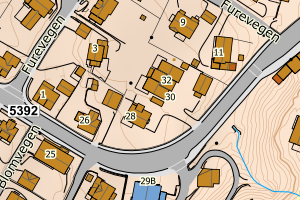 Kartbilde fra WMS-tjeneste av avviket