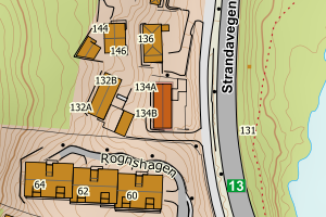 Kartbilde fra WMS-tjeneste av avviket