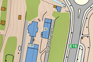 Kartbilde fra WMS-tjeneste av avviket