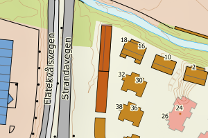 Kartbilde fra WMS-tjeneste av avviket