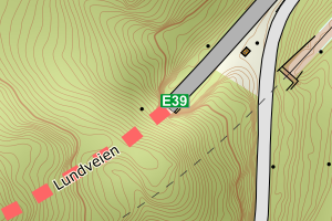 Kartbilde fra WMS-tjeneste av avviket