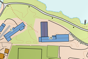Kartbilde fra WMS-tjeneste av avviket