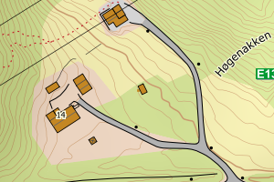 Kartbilde fra WMS-tjeneste av avviket