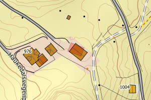 Kartbilde fra WMS-tjeneste av avviket
