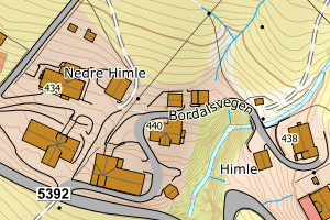 Kartbilde fra WMS-tjeneste av avviket