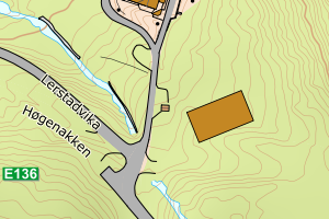 Kartbilde fra WMS-tjeneste av avviket