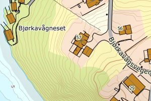 Kartbilde fra WMS-tjeneste av avviket