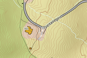 Kartbilde fra WMS-tjeneste av avviket