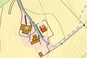 Kartbilde fra WMS-tjeneste av avviket