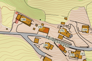 Kartbilde fra WMS-tjeneste av avviket