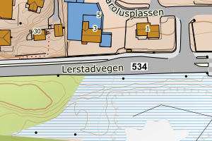 Kartbilde fra WMS-tjeneste av avviket
