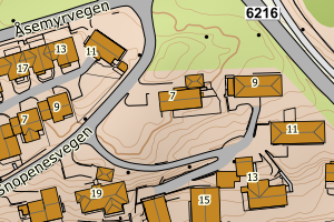 Kartbilde fra WMS-tjeneste av avviket