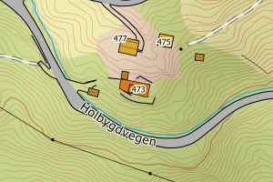 Kartbilde fra WMS-tjeneste av avviket