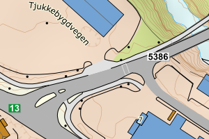 Kartbilde fra WMS-tjeneste av avviket