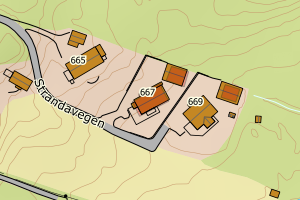 Kartbilde fra WMS-tjeneste av avviket