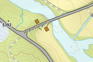 Kartbilde fra WMS-tjeneste av avviket
