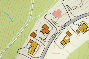 Kartbilde fra WMS-tjeneste av avviket
