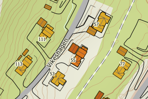 Kartbilde fra WMS-tjeneste av avviket