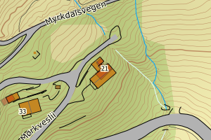 Kartbilde fra WMS-tjeneste av avviket