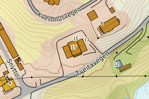 Kartbilde fra WMS-tjeneste av avviket