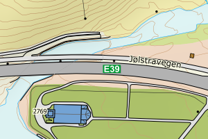 Kartbilde fra WMS-tjeneste av avviket
