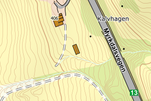 Kartbilde fra WMS-tjeneste av avviket