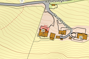 Kartbilde fra WMS-tjeneste av avviket