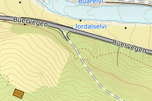 Kartbilde fra WMS-tjeneste av avviket