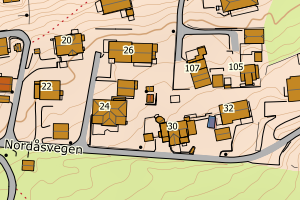 Kartbilde fra WMS-tjeneste av avviket