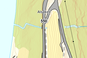 Kartbilde fra WMS-tjeneste av avviket