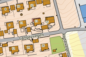 Kartbilde fra WMS-tjeneste av avviket