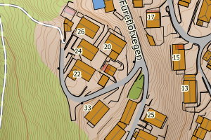 Kartbilde fra WMS-tjeneste av avviket