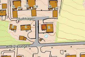 Kartbilde fra WMS-tjeneste av avviket