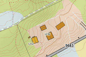 Kartbilde fra WMS-tjeneste av avviket