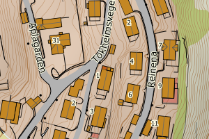 Kartbilde fra WMS-tjeneste av avviket