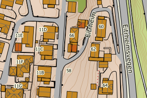 Kartbilde fra WMS-tjeneste av avviket