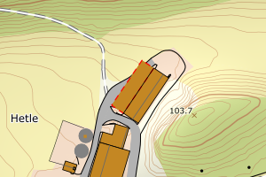 Kartbilde fra WMS-tjeneste av avviket