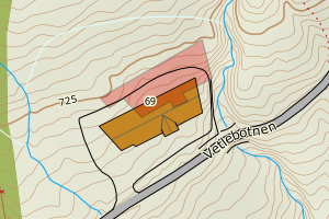 Kartbilde fra WMS-tjeneste av avviket